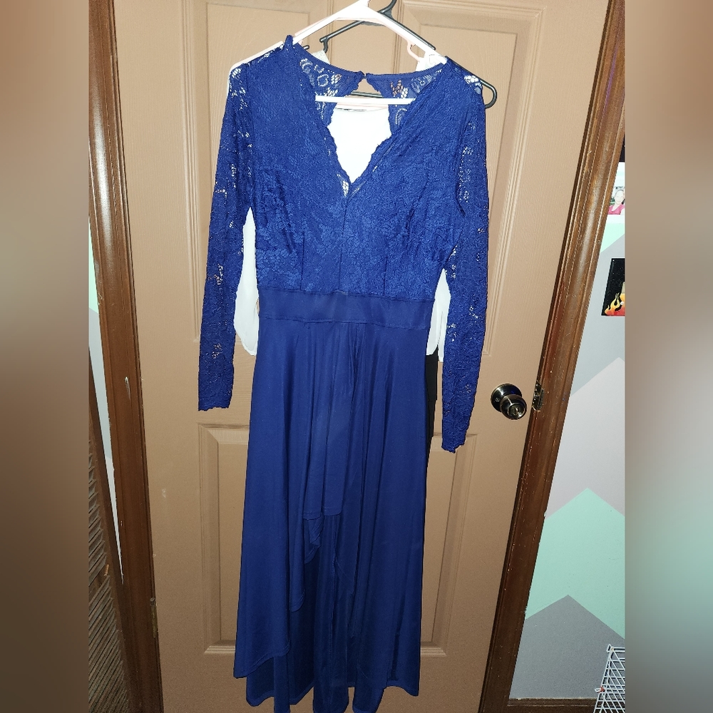 Blue, High-Low, Amazon Dress